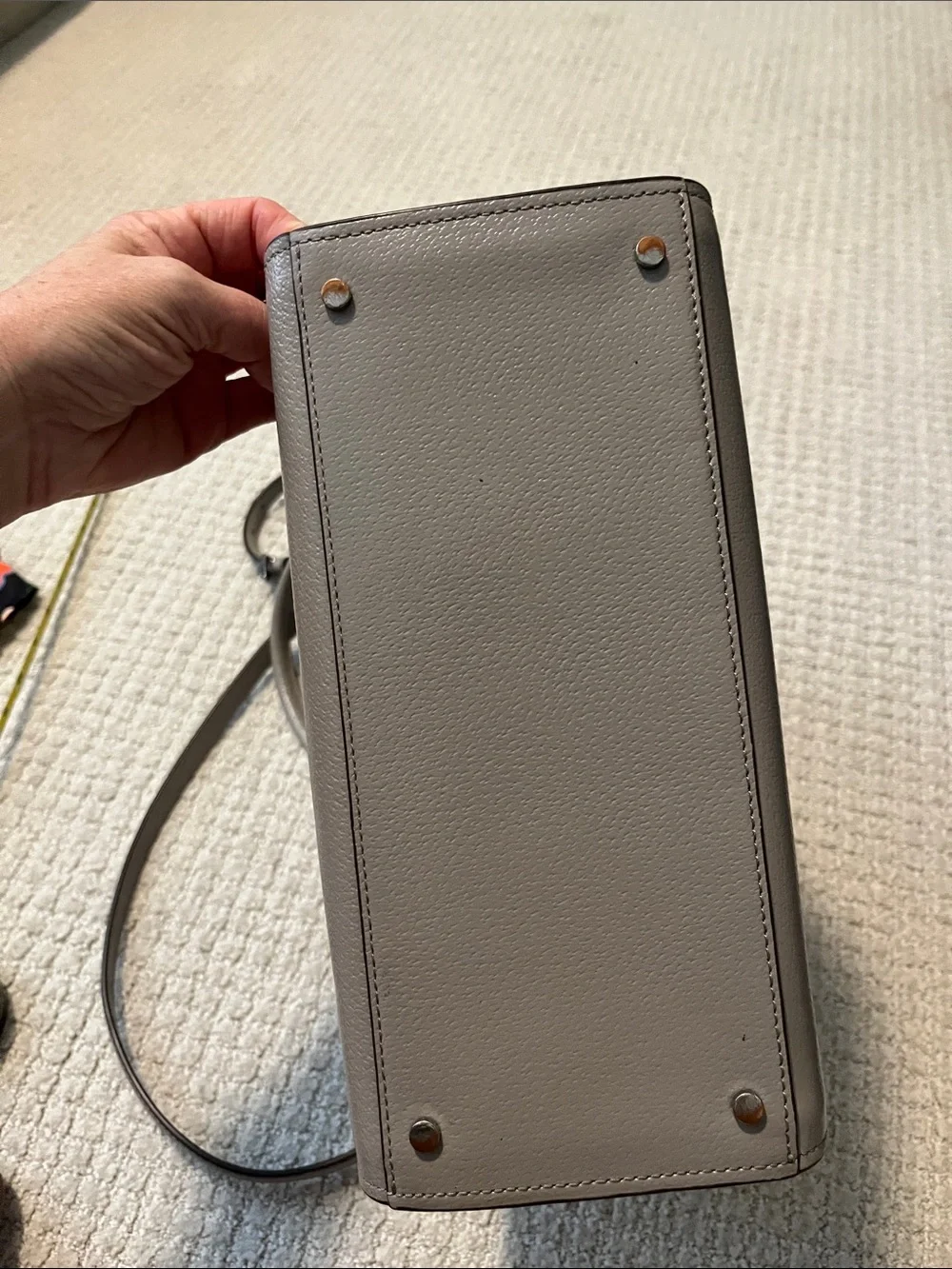 kate spade Taupe Gray Pebbled Leather Satchel - Picture 8 of 8